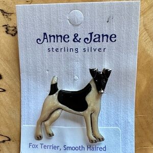 NEW Sterling Silver Smooth Hair Fox Terrier Pin